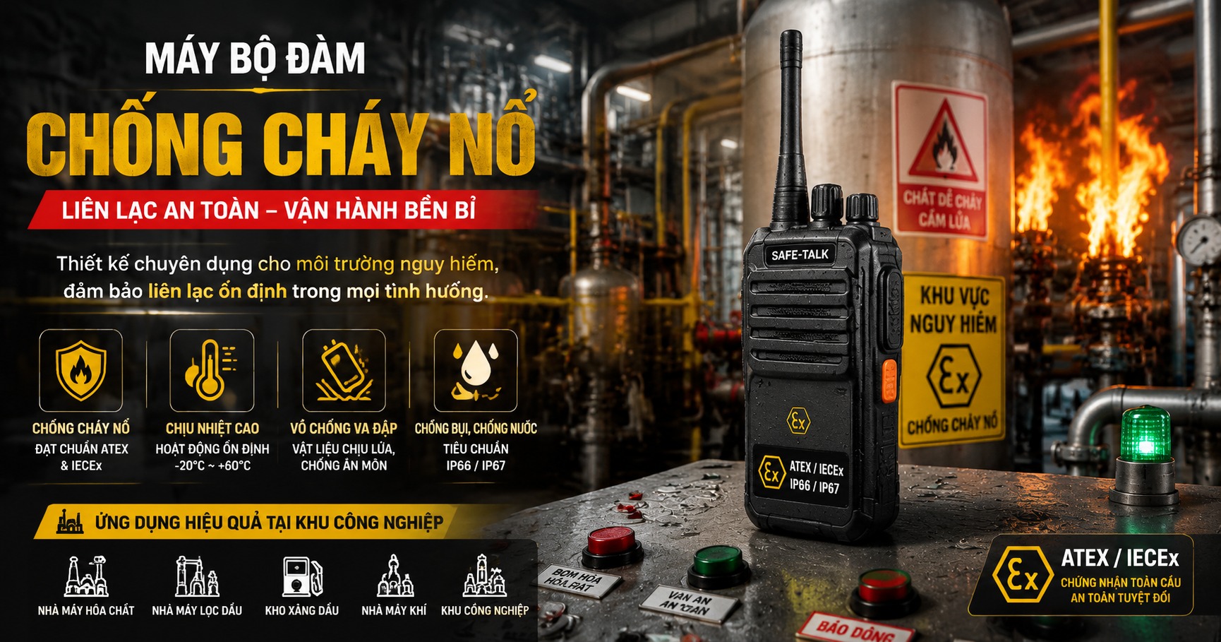 Khám Phá máy bộ đàm chống cháy nổ và Ứng Dụng Trong Công Nghiệp - image 2 Khám Phá máy bộ đàm chống cháy nổ và Ứng Dụng Trong Công Nghiệp - image 2