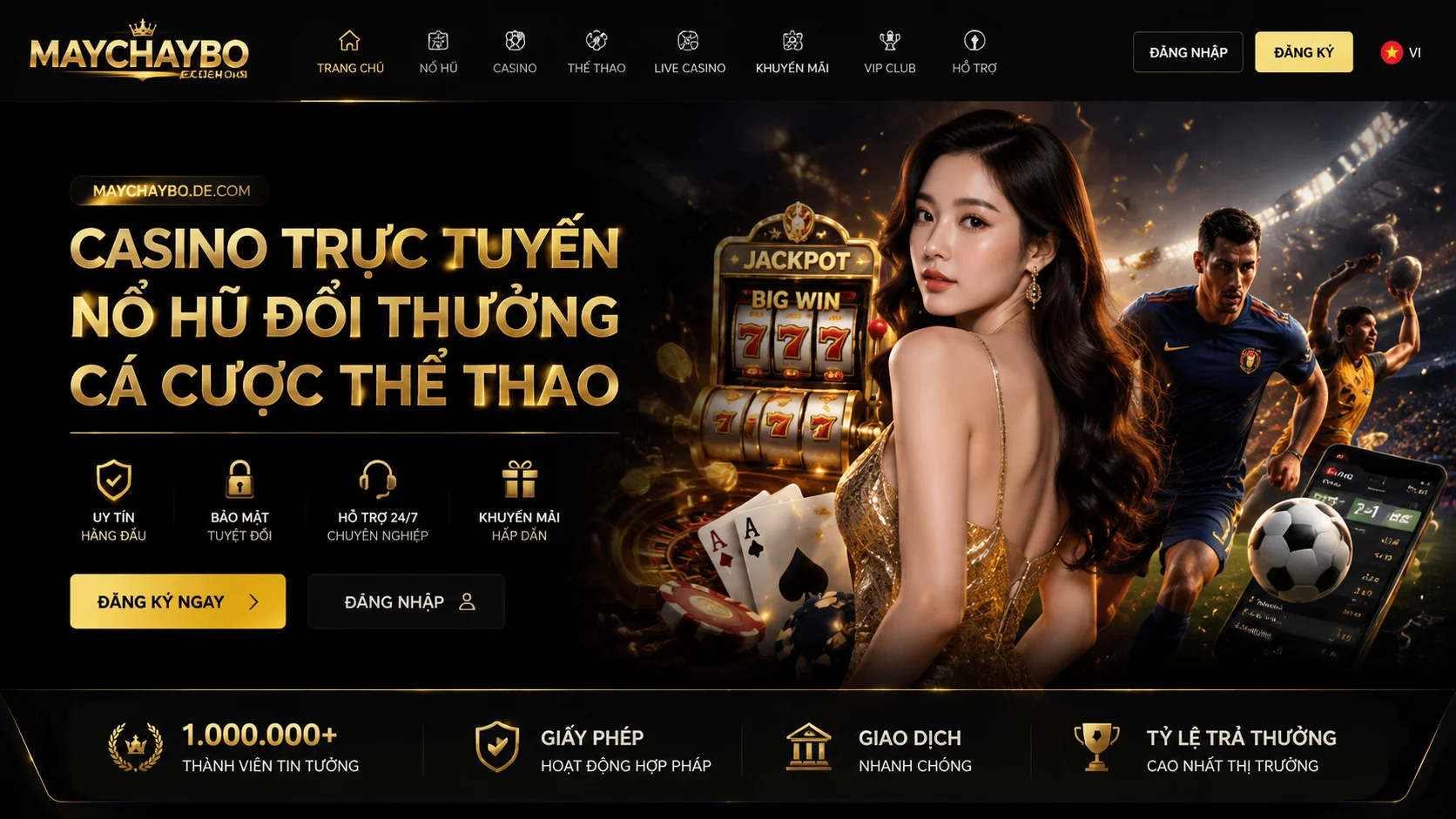 Giao diện maychaybo.de.com trên điện thoại